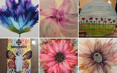 Fun Acrylic Paint Pour on Canvas with Inky Spirits